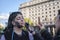 Woman getting ready for a protest against offshore oil exploitation in Argentina