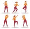 Woman or girl doing sport exercise