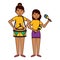 woman and girl drum maracas