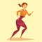 Woman or girl jogging, running at cardio training