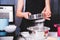 Woman girl in kitchen cooking baker bakery dough