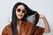 Woman glamour beauty fashion portrait sunglasses vacations asian lifestyle model hair