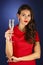 woman with glass of champagne, celebrate concept