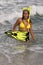 Woman going snorkeling in the ocean
