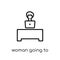 Woman Going To Work icon. Trendy modern flat linear vector Woman