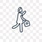 Woman Going To Work vector icon isolated on transparent background, linear Woman Going To Work transparency concept can be used w