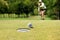 Woman golfer cheering