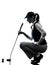 Woman golfer golfing silhouette