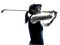 Woman golfer golfing silhouette