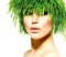 Woman with Green Grass Hair