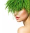Woman with Green Grass Hair