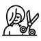 Woman groomer icon, outline style