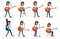 Woman guitarist singing in various poses