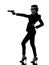 Woman gun gangster killer silhouette