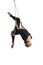 woman gymnast on rope on white background