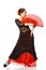 Woman gypsy flamenco dancer