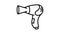 Woman hair dryer icon animation