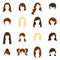 Woman Hair Icons Set
