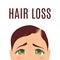 Woman with hair loss problem.