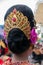 Woman hairdressing details during the ceremony of Nyepi. Bali, I