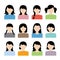 Woman hairstyle icon vector