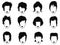 Woman hairstyle icons set