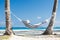 Woman in hammock at beach