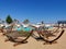 Woman on hammock on the beach at Therme Bucharest