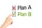 Woman hand checking plan b box