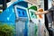 Woman hand Disposing of plastic bottles into the garbage bin