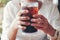 Woman hand giving glass ,Soft drinks with ice, sweethart or buddy