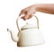Woman hand holding kettle