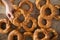 Woman hand holding turkish bagel