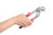 Woman hand holding a water pump pliers closed