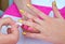 Woman hand on manicure