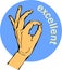 Woman Hand OK, excellent sign. Eps10 vector illustration