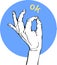 Woman Hand OK sign. Eps10 vector illustration