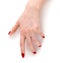 Woman hand with red nails