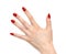 Woman hand with red nails