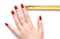 Woman hand with ruler