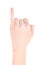 Woman hand showing little finger with glittered nail polish isolated with clipping path