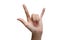 Woman hand sign love ASL american sigh language