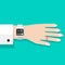 Woman hand with smart watch vector illustration