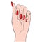 Woman hands with elegant manicure and polished nails.Nails art salon