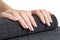 Woman hands with french manicure ready for a treatment