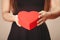 Woman hands holding heart