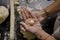 Woman hands preparing potato gnocchi