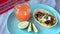 Woman hands serve Mexican food Taco boat Tortilla