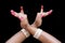 Woman hands showing Hamshapakhya hasta or hand mudra of indian classic dance odissi.