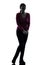 Woman happy laughing full length silhouette